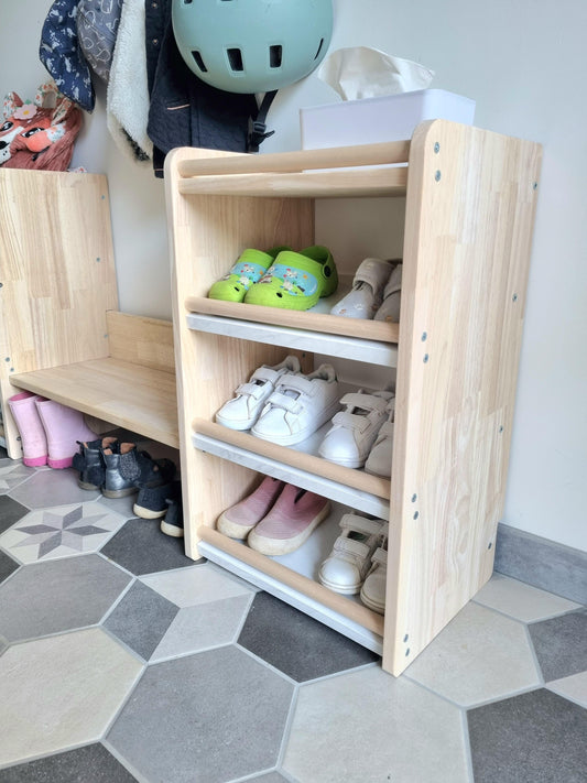 Meuble d'entrée avec banc à hauteur d'enfants - Modèle DUO