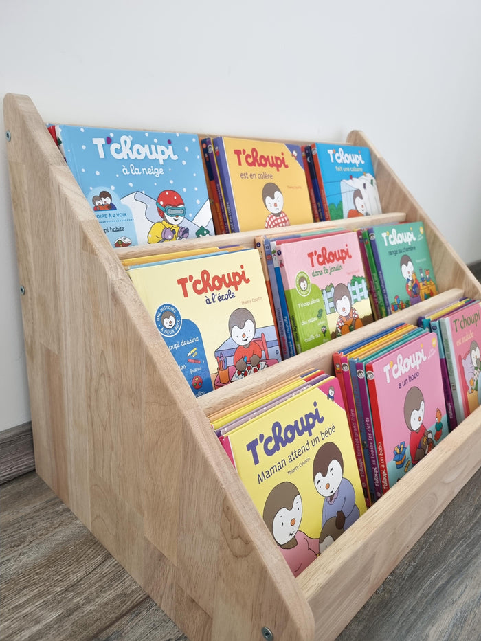 Bibliothèque Montessori au Sol en Bois Naturel