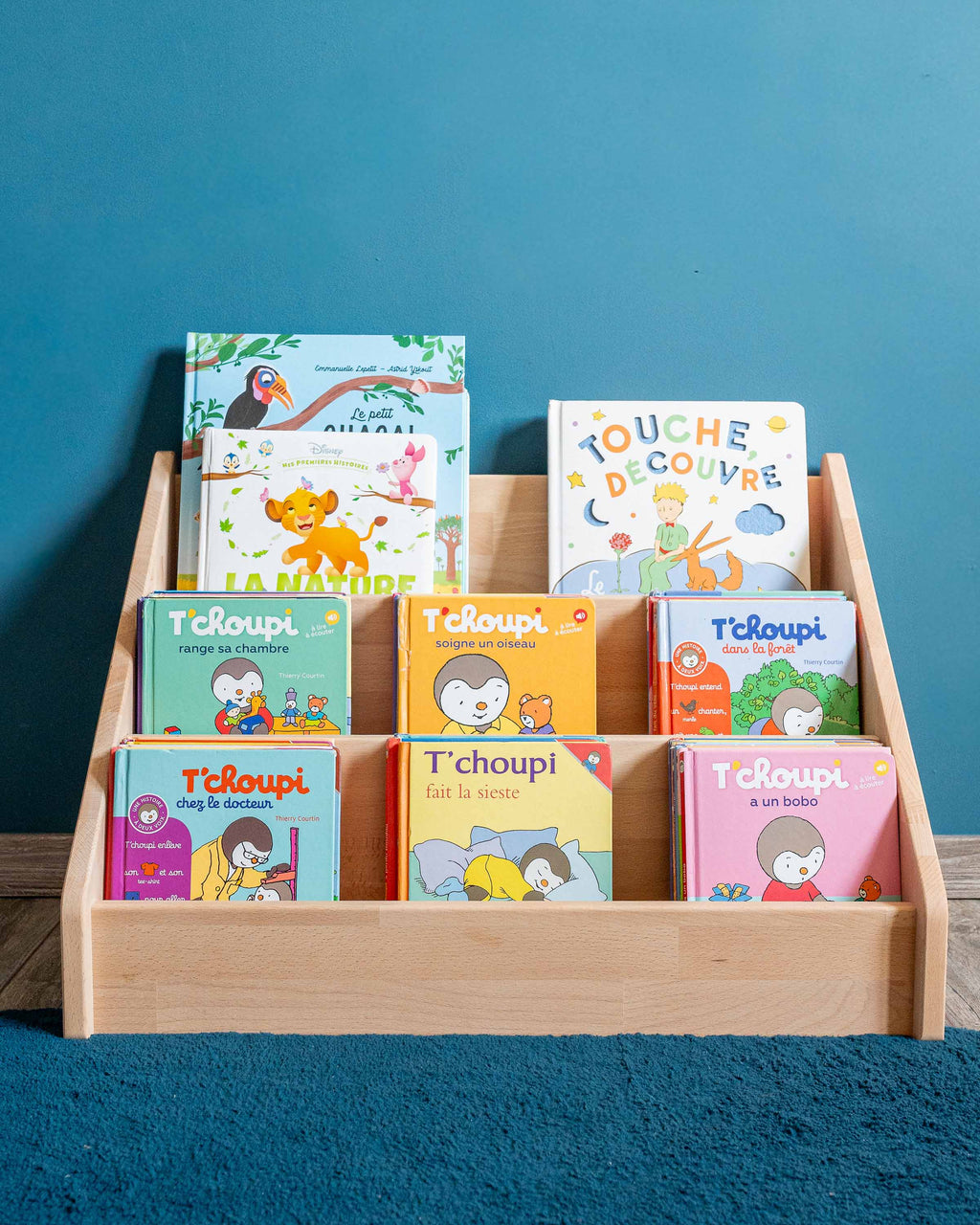 Bibliothèque Montessori au Sol en Bois Naturel