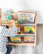 Bibliothèque Montessori au Sol en Bois Naturel