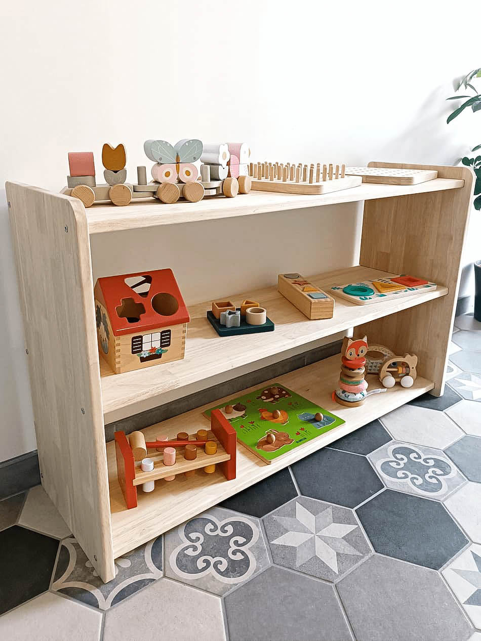 Etagère Montessori à hauteur d'enfant - 3 Hauteurs