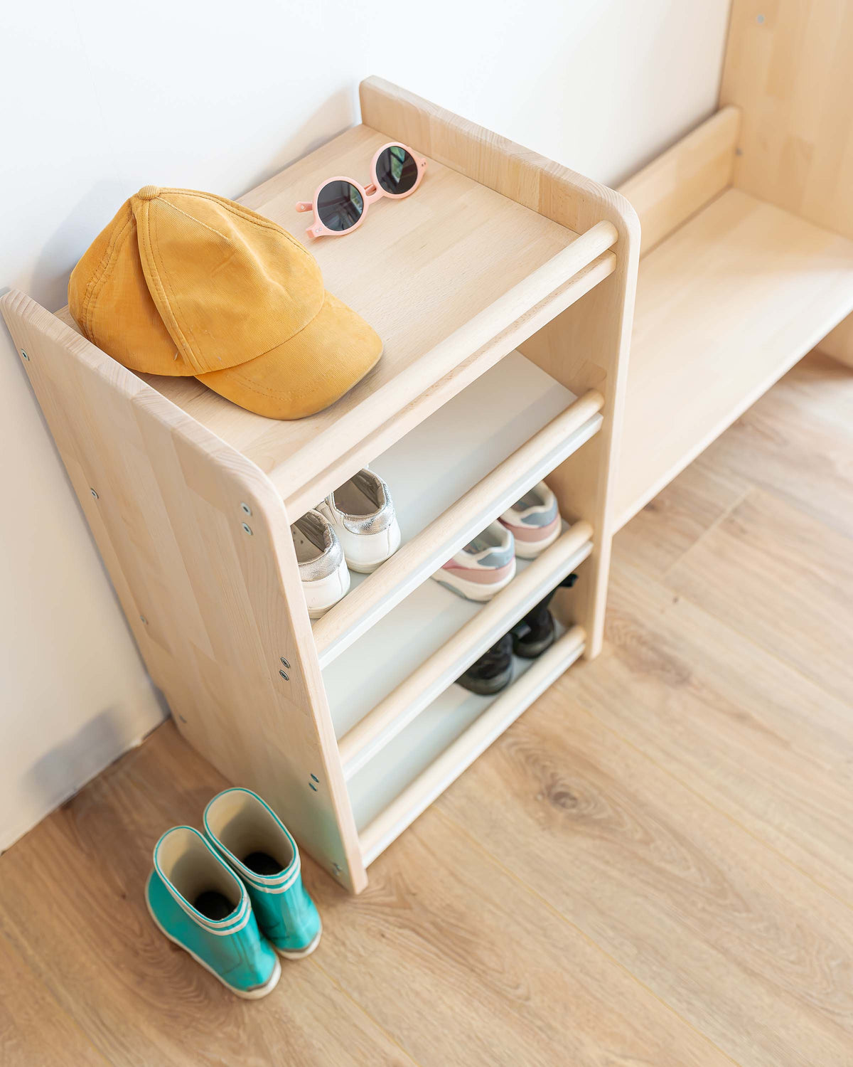 Meuble d’Entrée Montessori en Bois à Hauteur d’Enfant - Modèle DUO