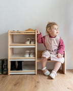 Meuble d’Entrée Montessori en Bois à Hauteur d’Enfant