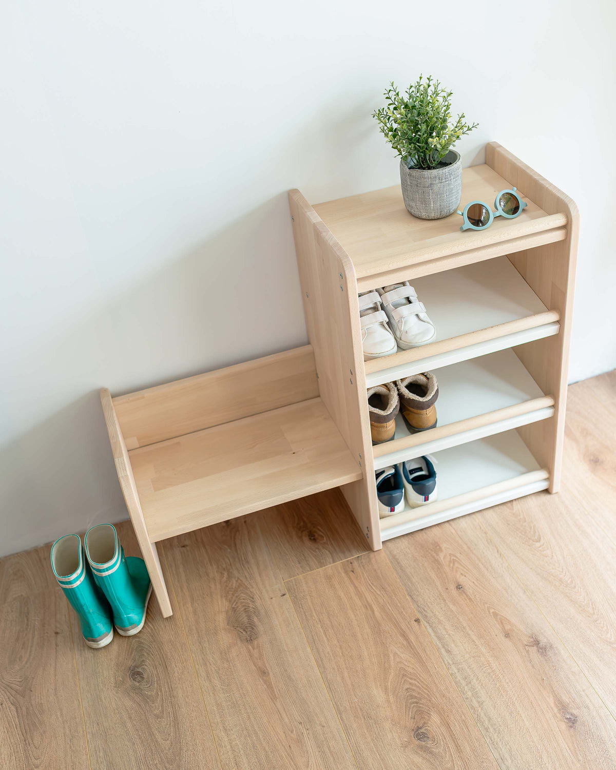 Meuble d’Entrée Montessori en Bois à Hauteur d’Enfant