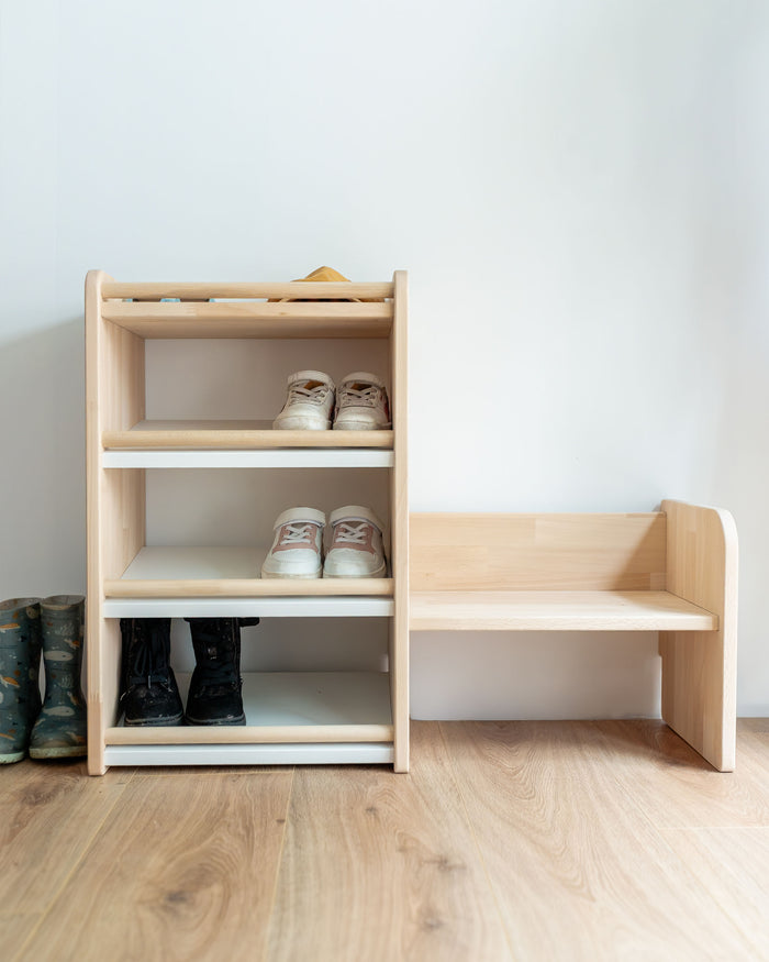 Meuble d’Entrée Montessori en Bois à Hauteur d’Enfant