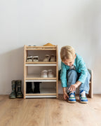 Meuble d’Entrée Montessori en Bois à Hauteur d’Enfant