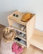 Meuble d’Entrée Montessori en Bois à Hauteur d’Enfant