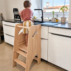 Mitwachsender Montessori-Lernturm aus Holz