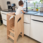 Mitwachsender Montessori-Lernturm aus Holz