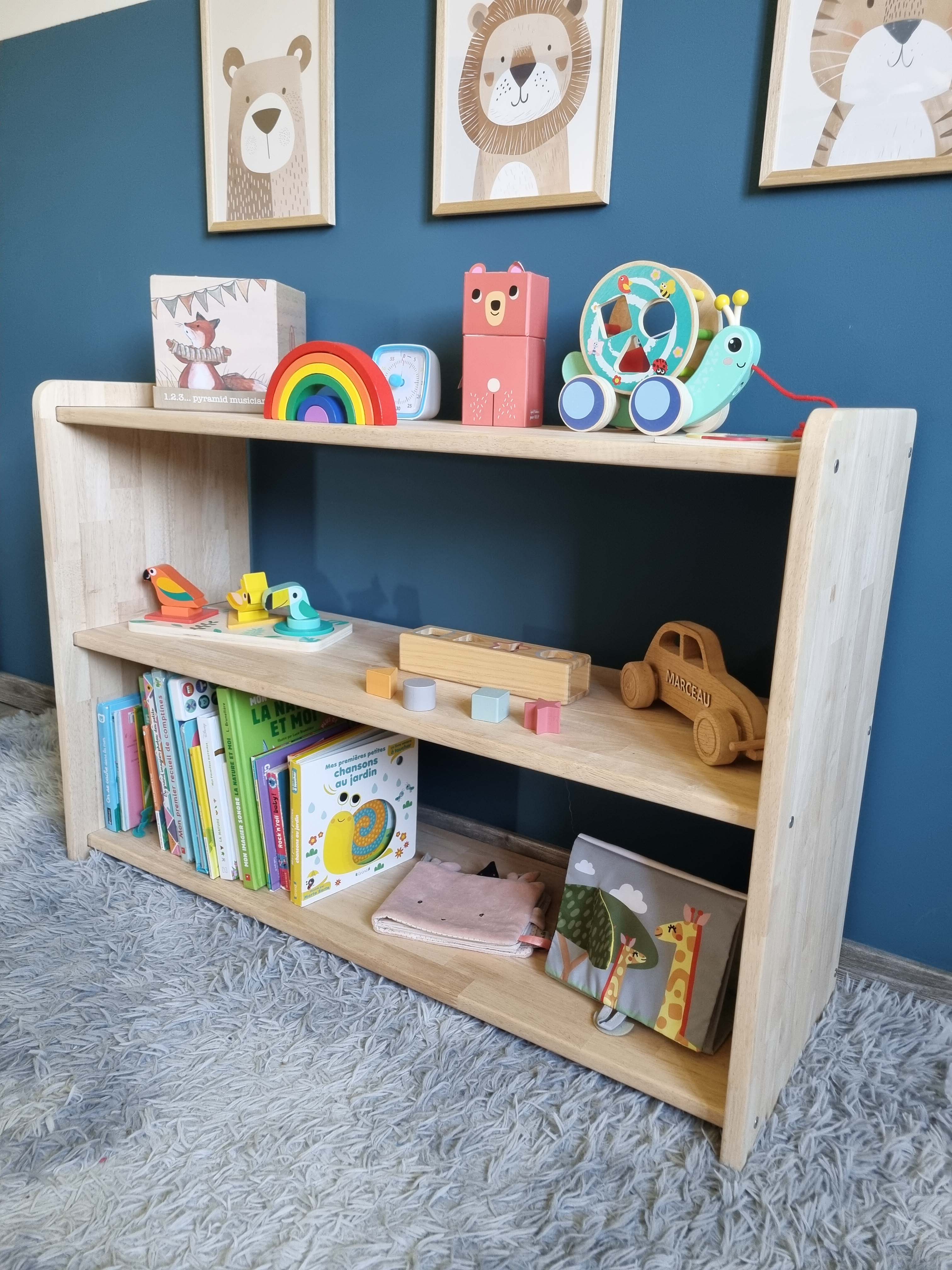 Etagère Montessori à hauteur d'enfant - 3 Hauteurs